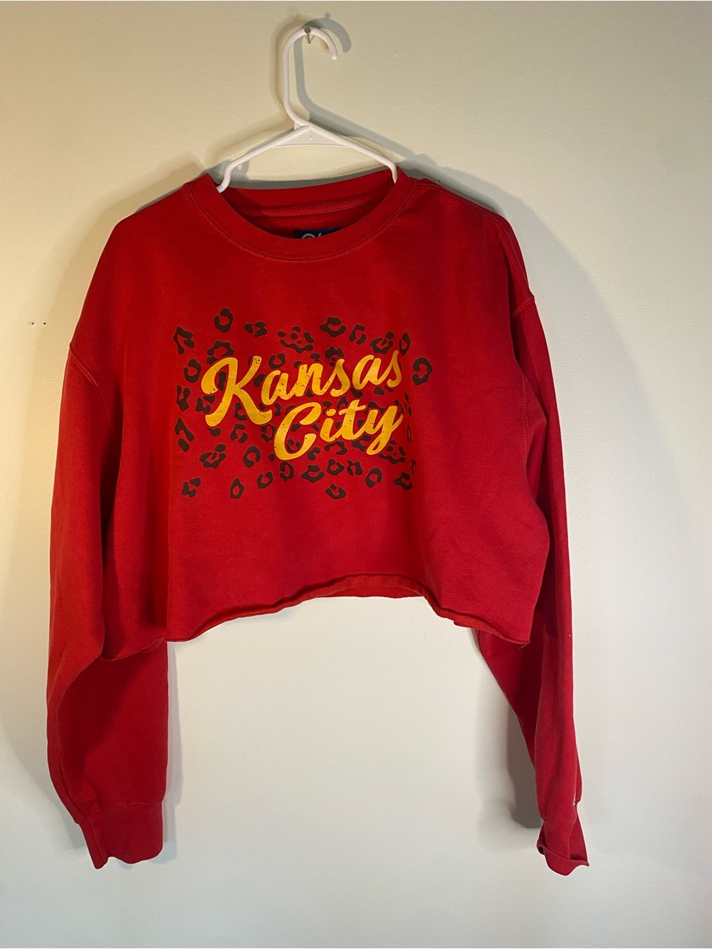 Blue 84 Red Kansas City Cropped Sweatshirt and Leopard Print